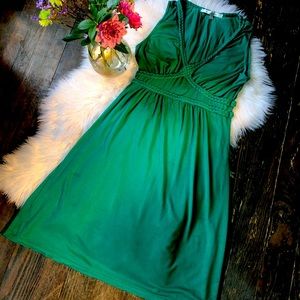 Green Empire Waste Dress
